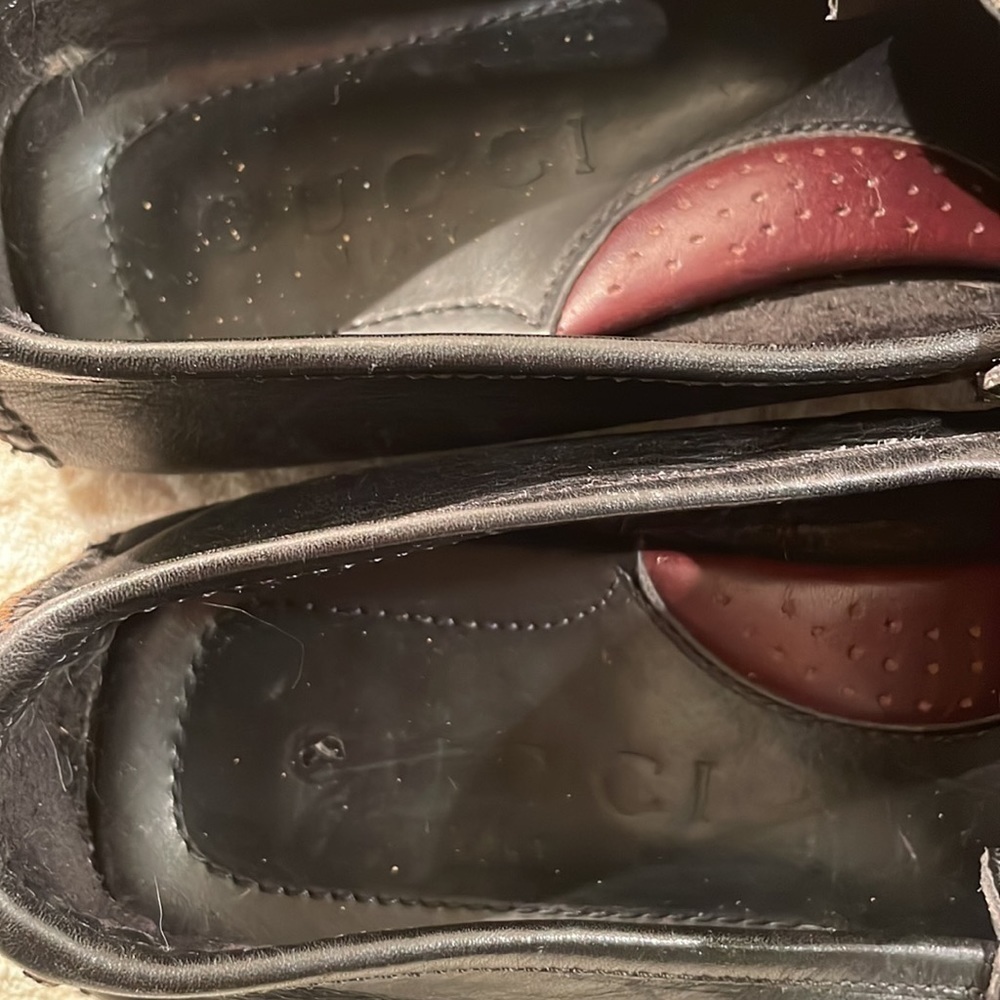 Gucci Horse Bit Driving Loafers Black & Brown Leather Protective Soles - Picture 6 of 14